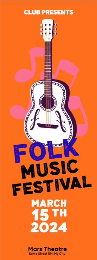 Custom Outdoor Yard Signs Multiple Sizes Folk Music Festival