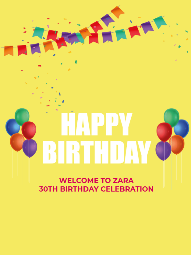 Custom Outdoor Foam Board Signs Zara 30th