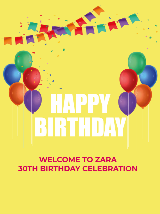 Custom Outdoor Foam Board Signs Zara 30th