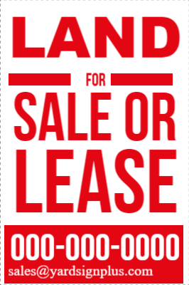 Custom Outdoor Yard Signs Multiple Sizes Land for Lease