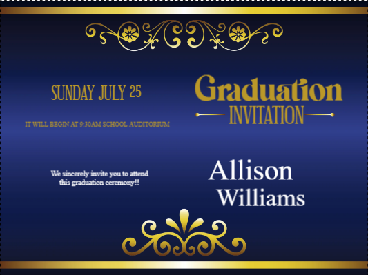 Custom Outdoor Yard Signs Multiple Sizes Graduation Invitation