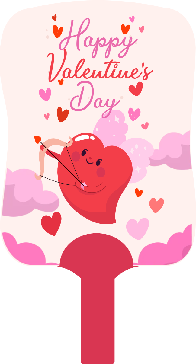 Custom Hand Fans Multiple Sizes Love heart