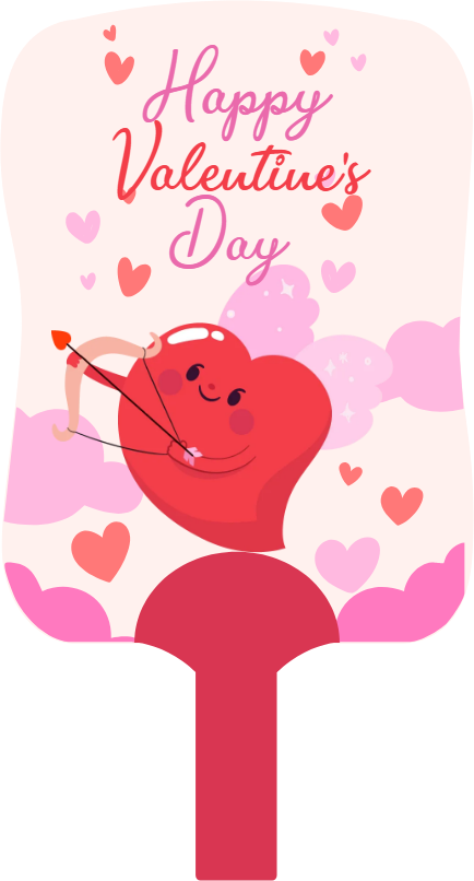 Custom Hand Fans Multiple Sizes Love heart