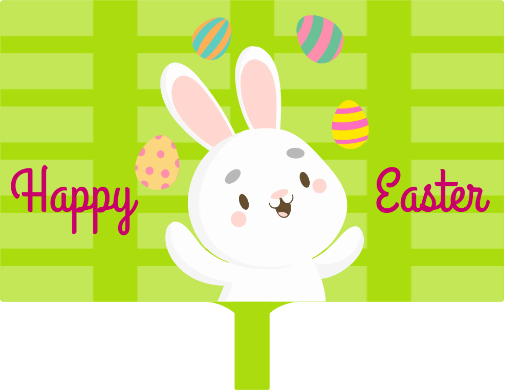 Custom Hand Fans Multiple Sizes Easter Bunny