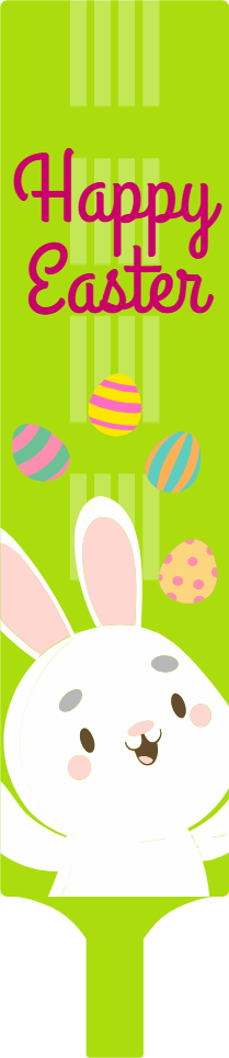 Custom Hand Fans Multiple Sizes Easter Bunny