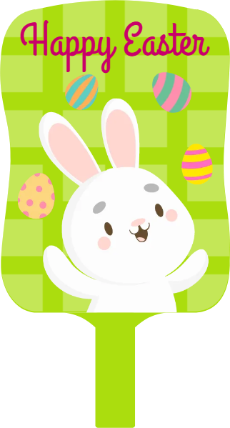 Custom Hand Fans Multiple Sizes Easter Bunny