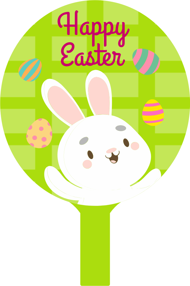 Custom Hand Fans Multiple Sizes Easter Bunny
