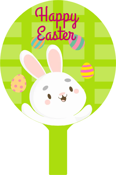 Custom Hand Fans Multiple Sizes Easter Bunny