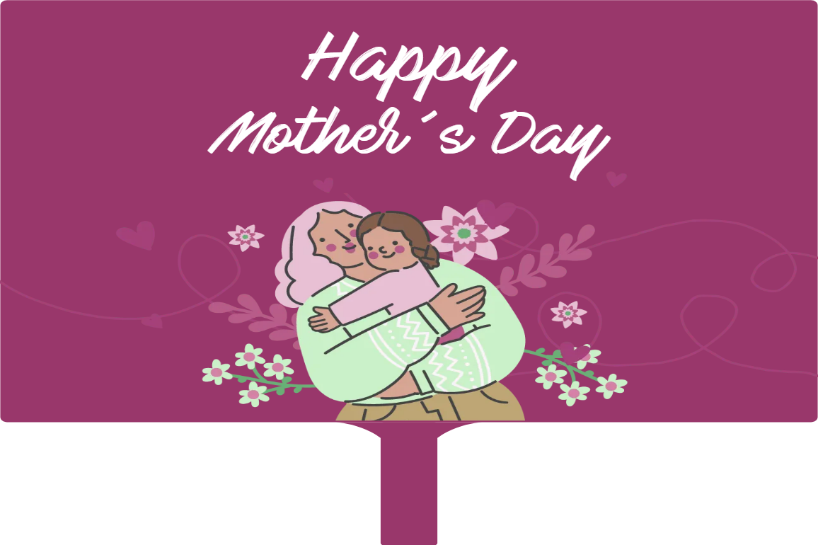 Custom Hand Fans Multiple Sizes Happy Mother's Day