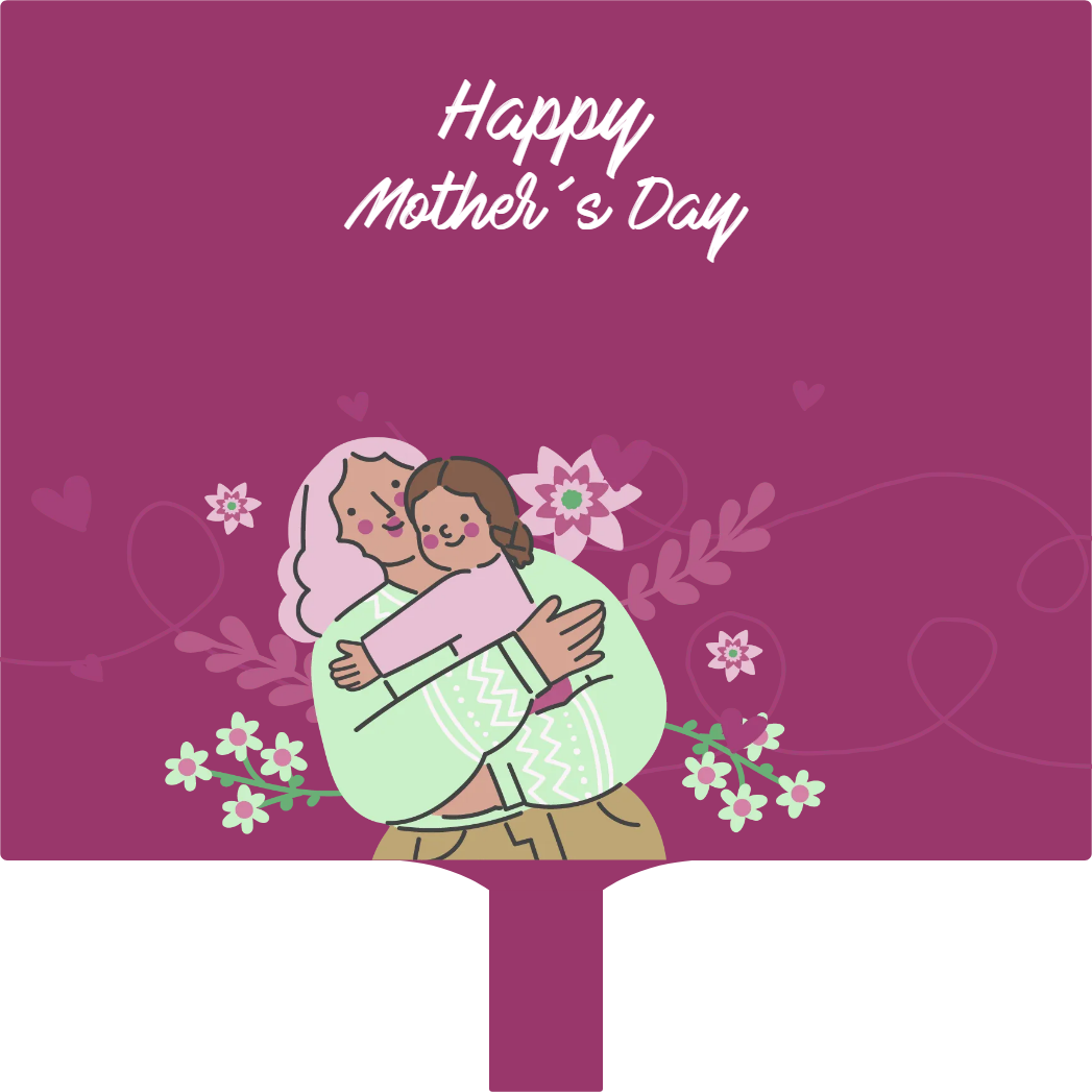 Custom Hand Fans Multiple Sizes Happy Mother's Day