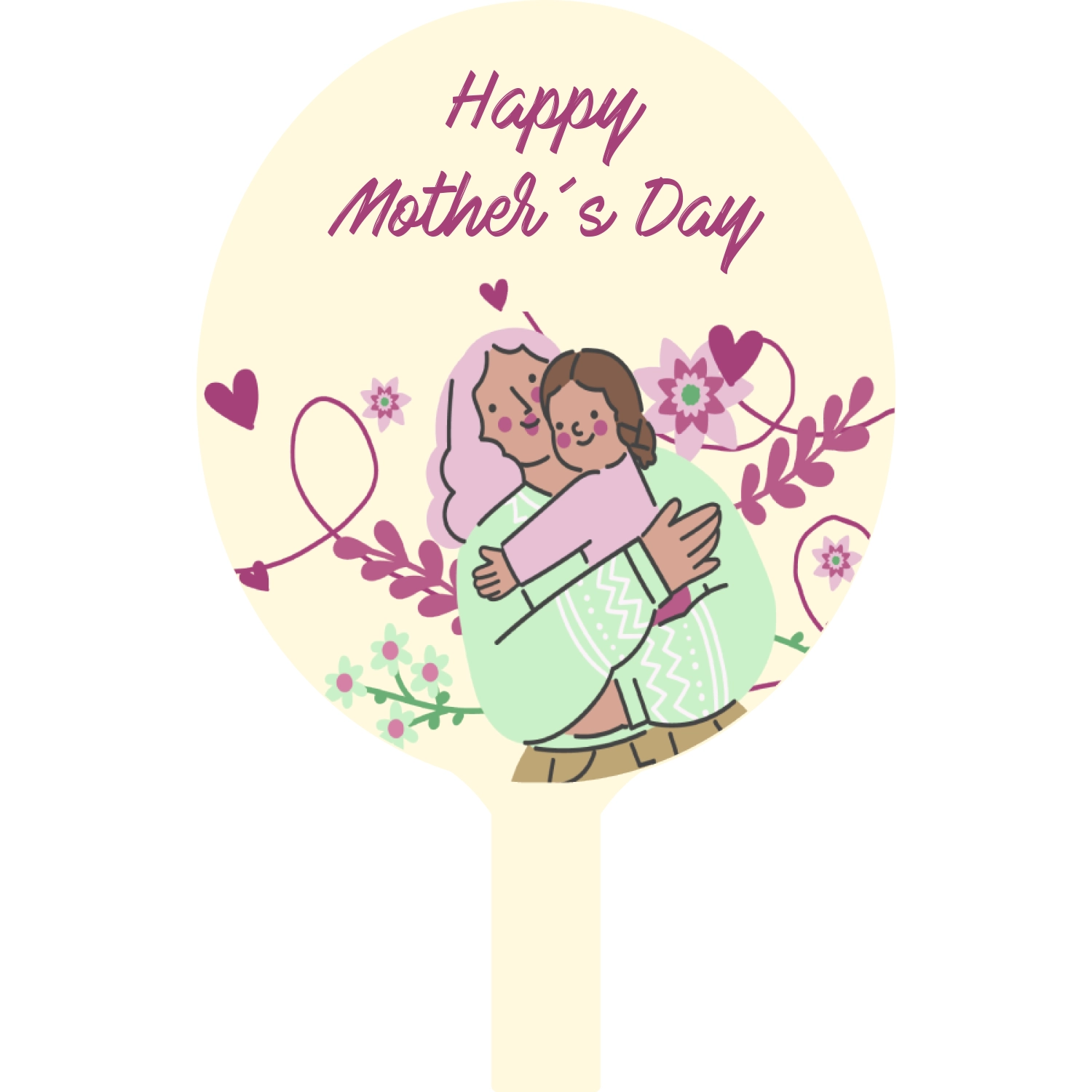 Custom Hand Fans Multiple Sizes Happy Mother's Day