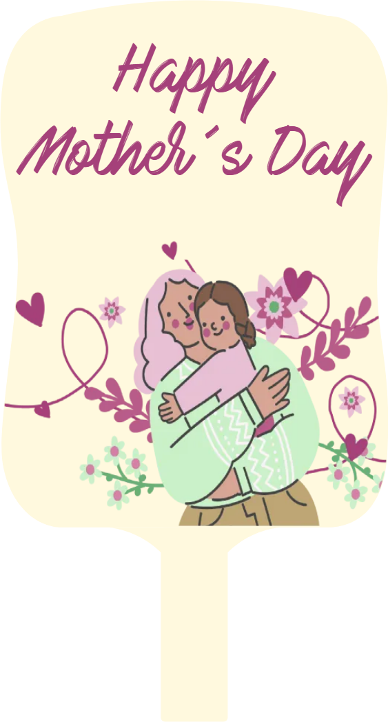 Custom Hand Fans Multiple Sizes Happy Mother's Day