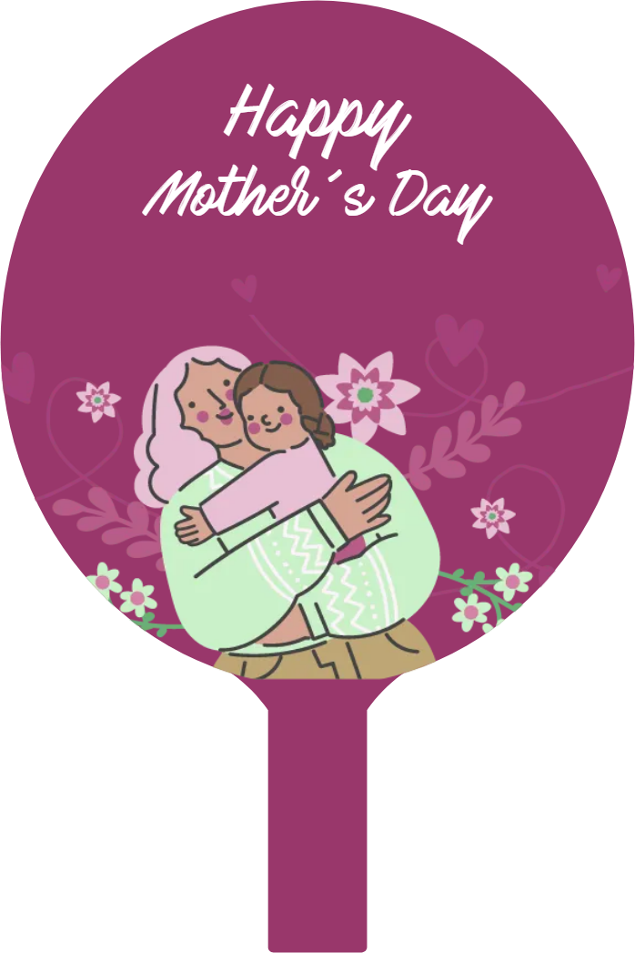Custom Hand Fans Multiple Sizes Happy Mother's Day