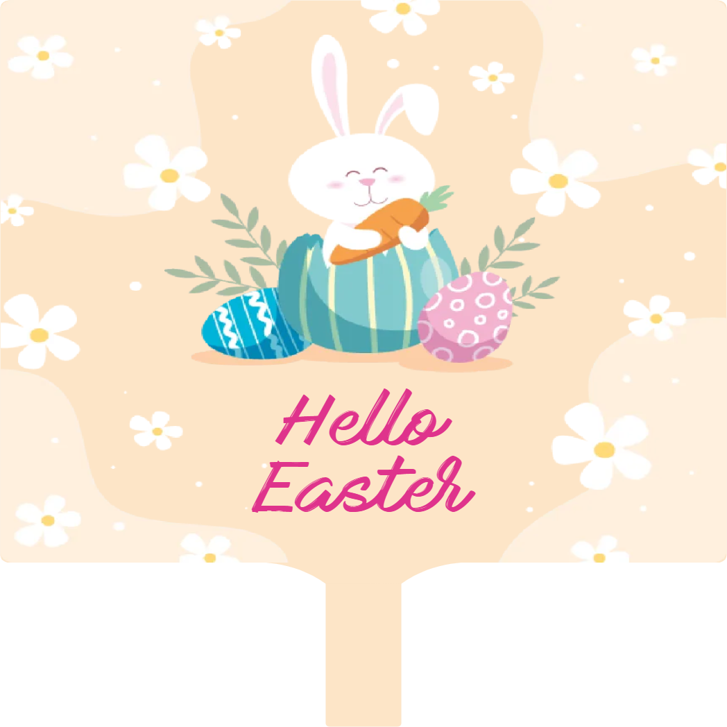 Custom Hand Fans Multiple Sizes Hello Easter