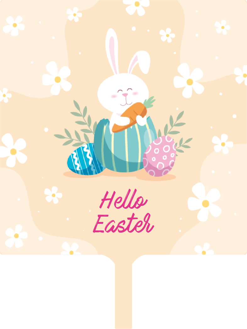 Custom Hand Fans Multiple Sizes Hello Easter