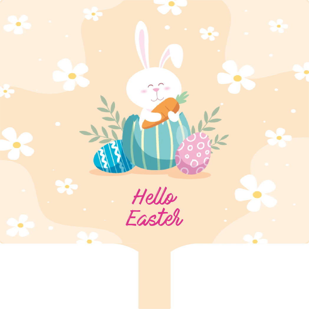 Custom Hand Fans Multiple Sizes Hello Easter