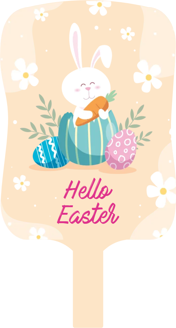 Custom Hand Fans Multiple Sizes Hello Easter