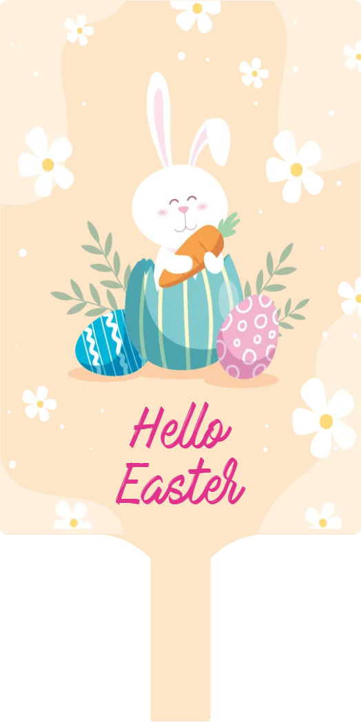 Custom Hand Fans Multiple Sizes Hello Easter