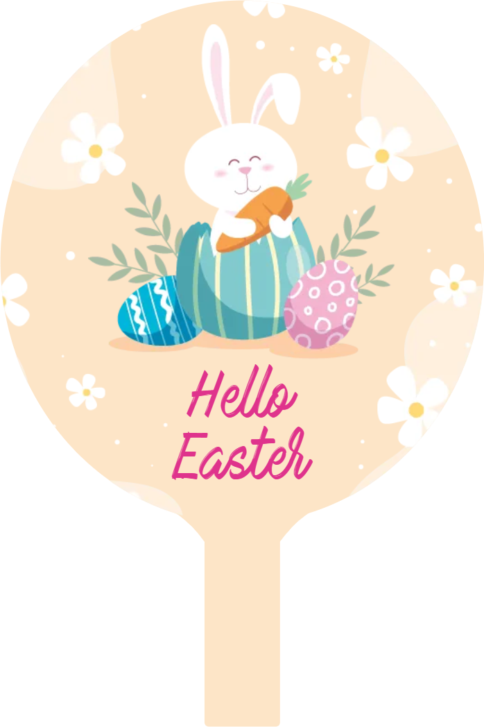Custom Hand Fans Multiple Sizes Hello Easter