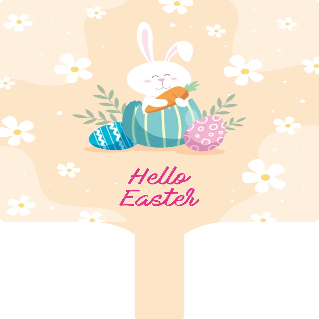 Custom Hand Fans Multiple Sizes Hello Easter