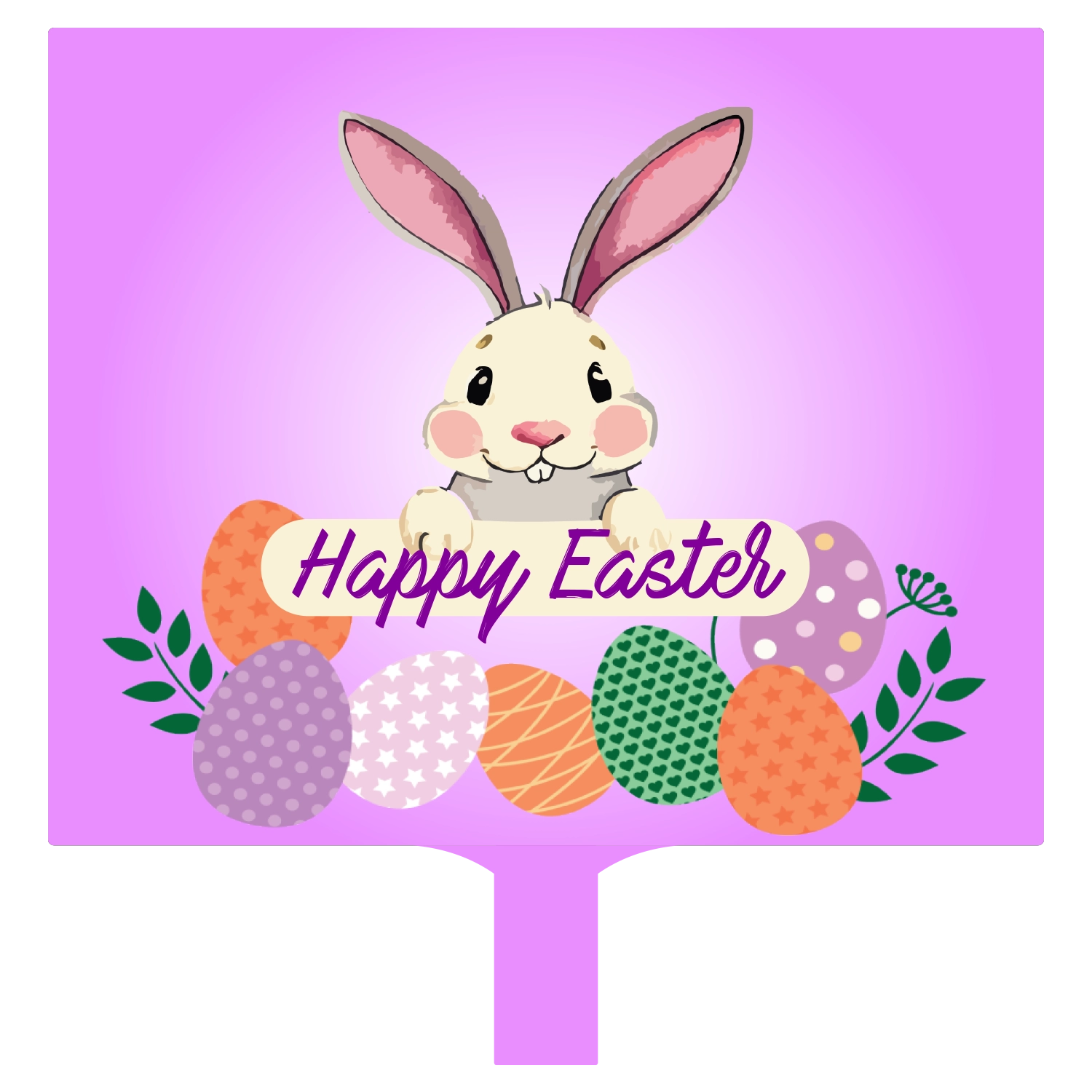 Custom Hand Fans Multiple Sizes Easter Purple
