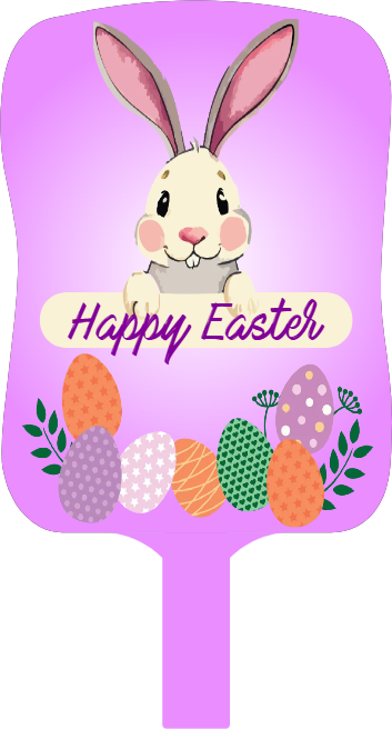 Custom Hand Fans Multiple Sizes Easter Purple