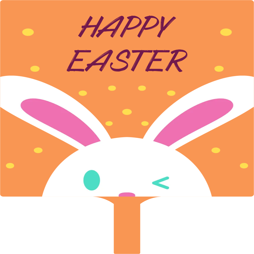 Custom Hand Fans Multiple Sizes Orange Easter