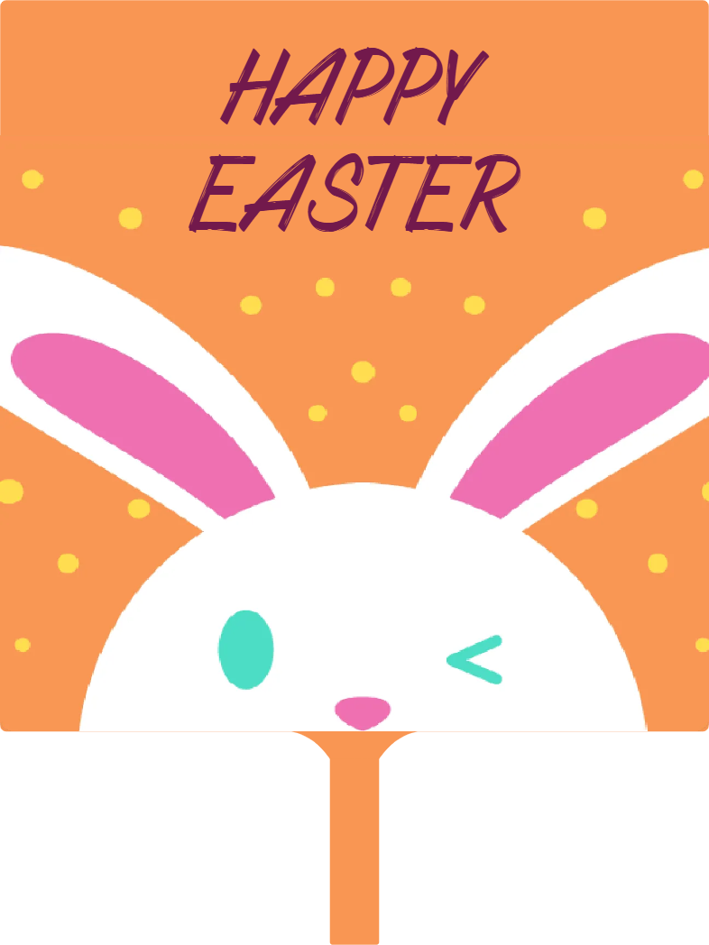 Custom Hand Fans Multiple Sizes Orange Easter