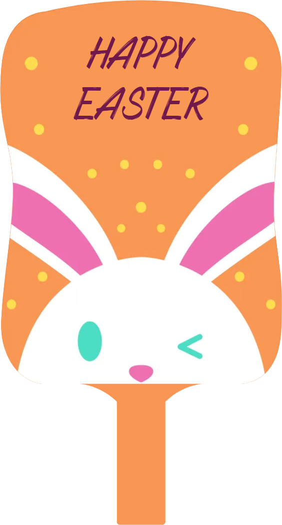 Custom Hand Fans Multiple Sizes Orange Easter