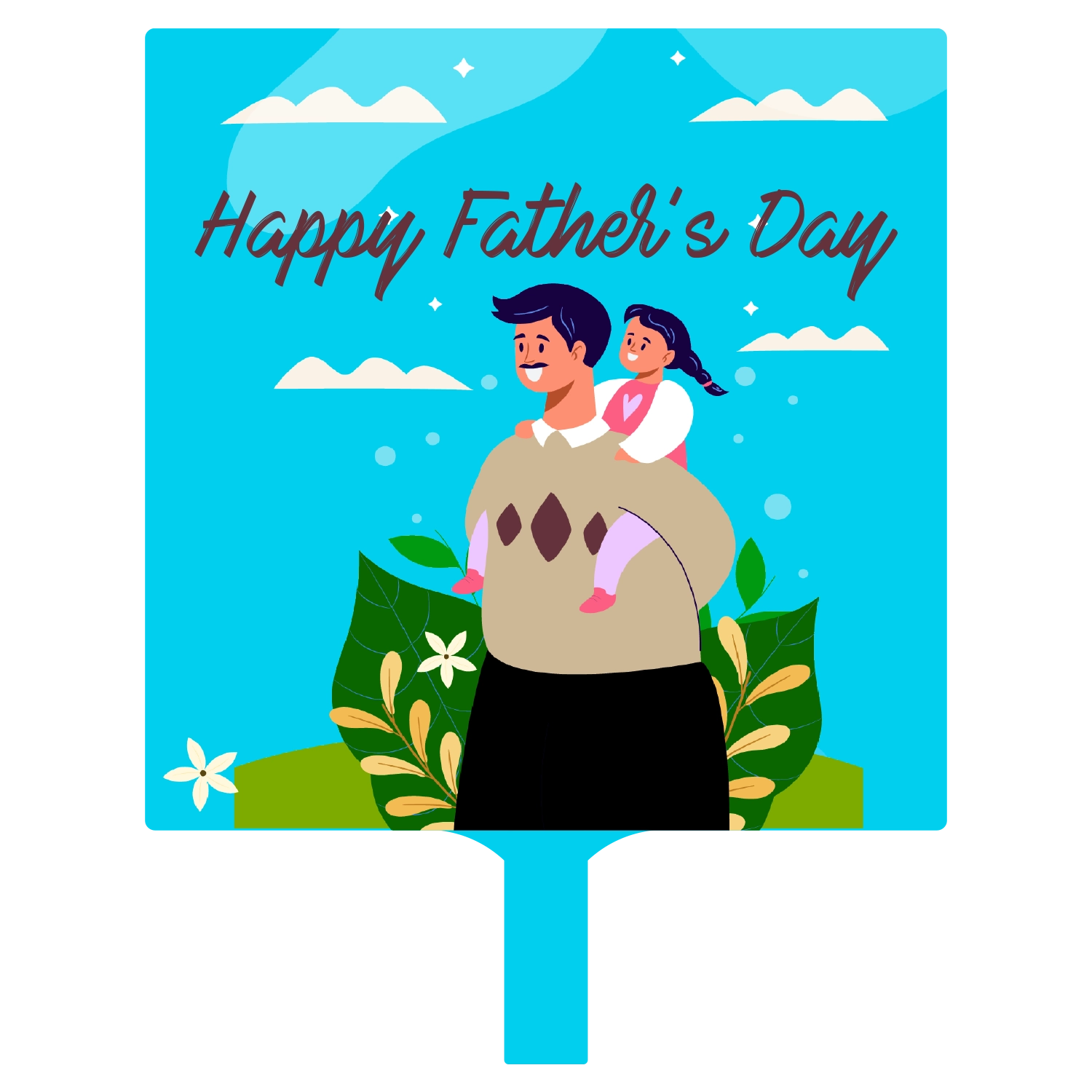 Custom Hand Fans Multiple Sizes Happy Father's Day