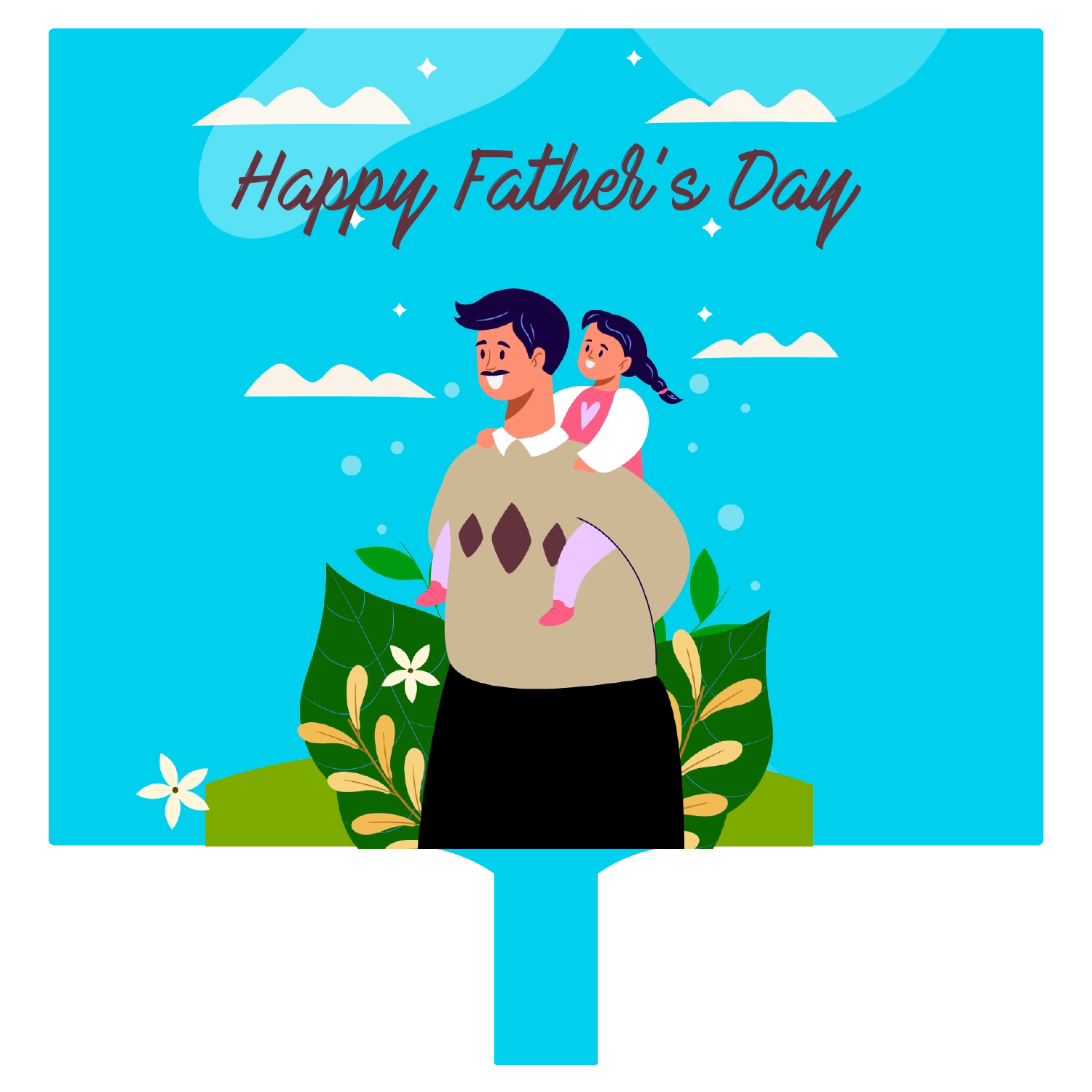Custom Hand Fans Multiple Sizes Happy Father's Day