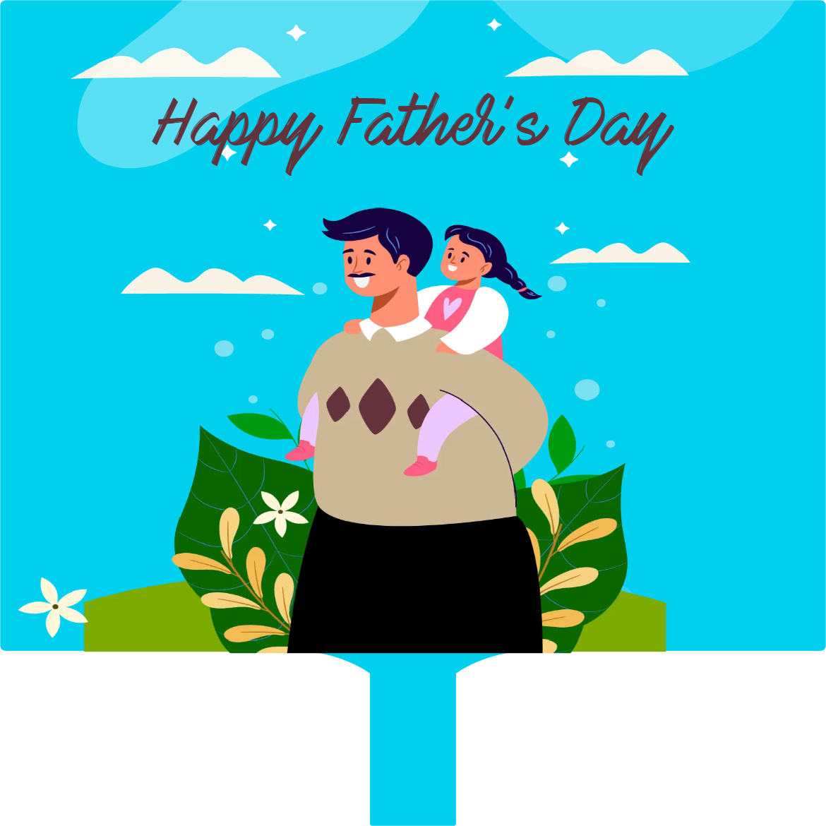 Custom Hand Fans Multiple Sizes Happy Father's Day