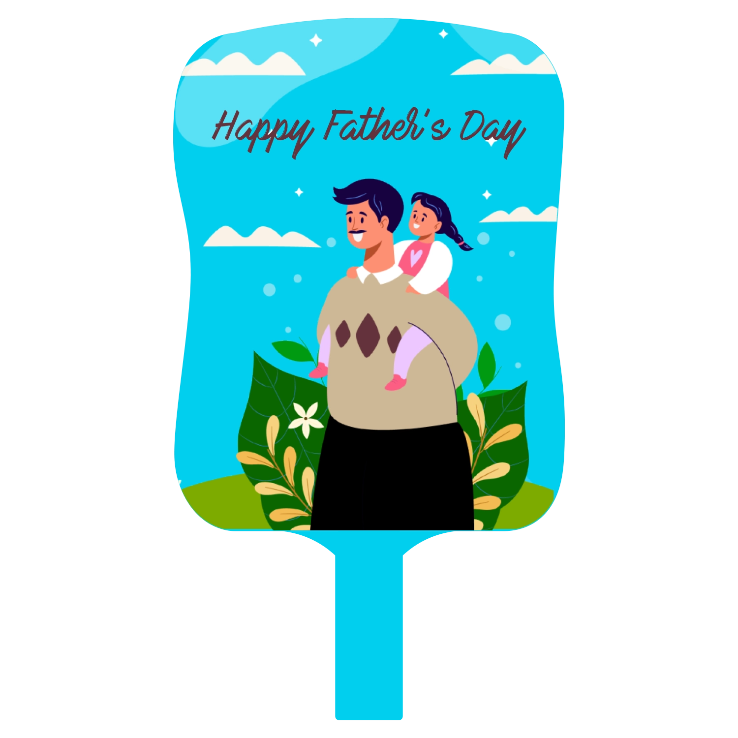 Custom Hand Fans Multiple Sizes Happy Father's Day