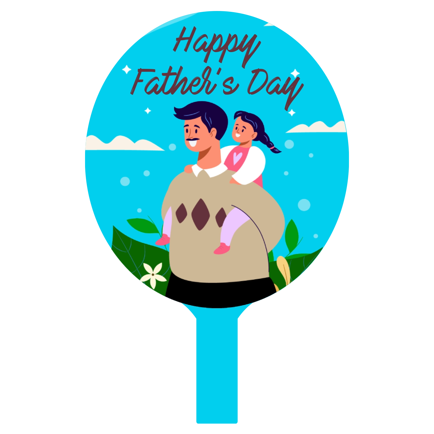 Custom Hand Fans Multiple Sizes Happy Father's Day