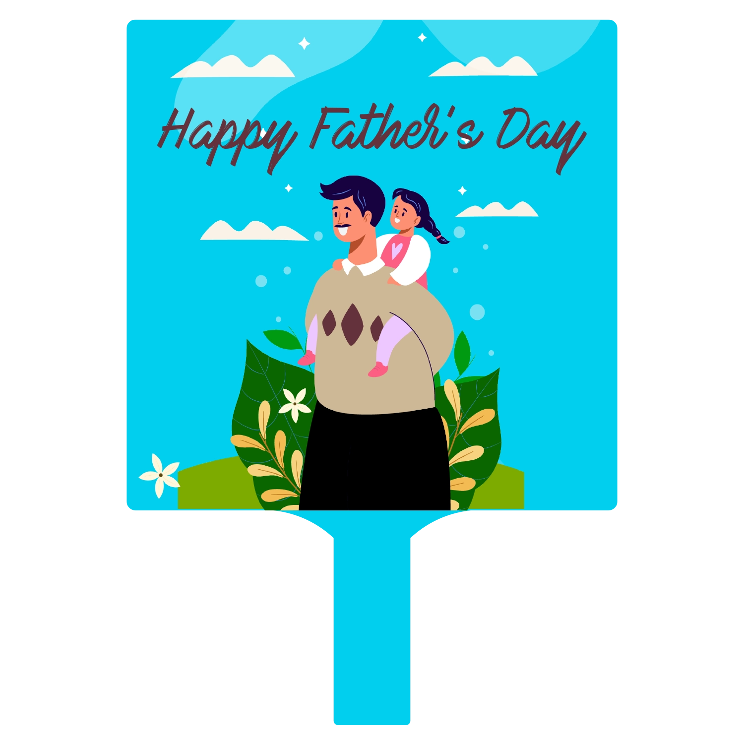 Custom Hand Fans Multiple Sizes Happy Father's Day