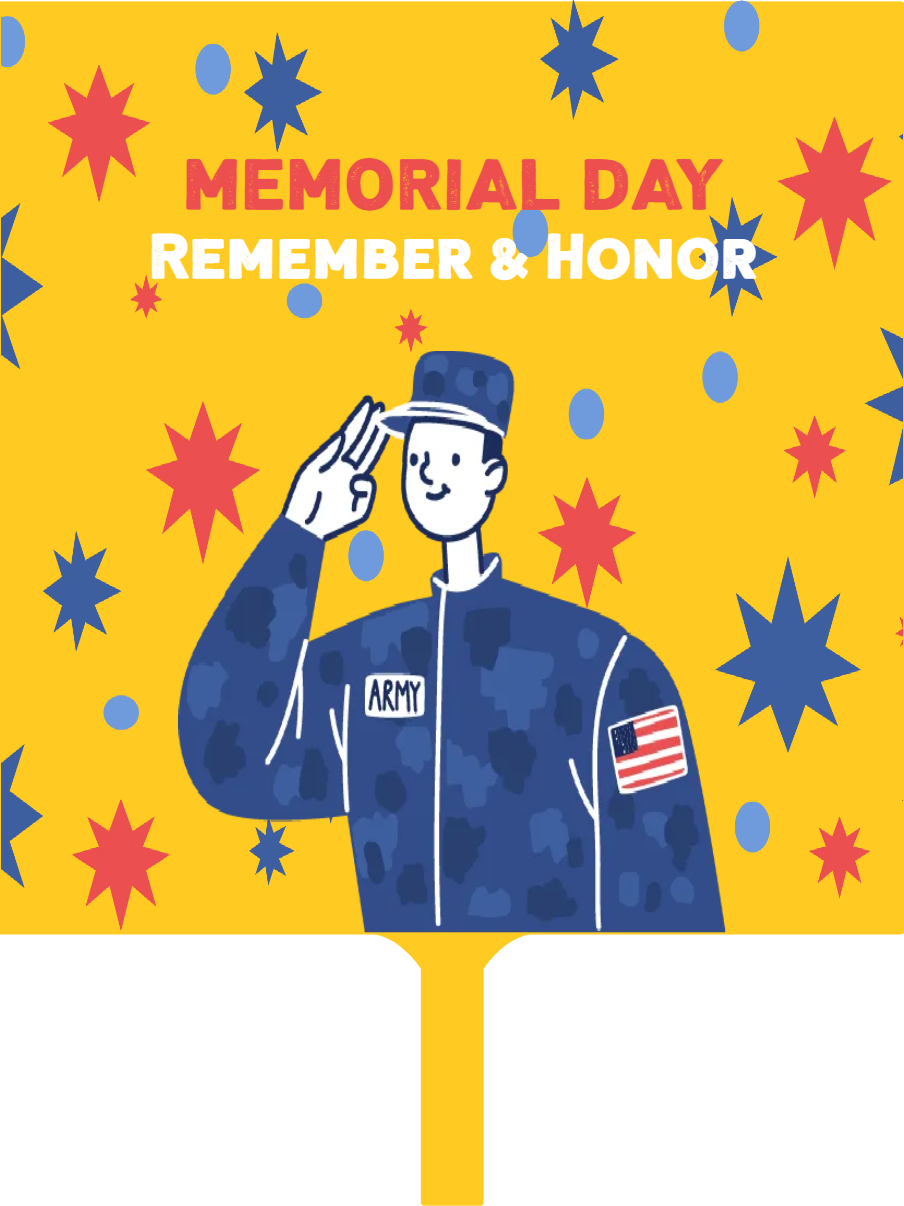 Custom Hand Fans Multiple Sizes Remember & Honor Memorial Day