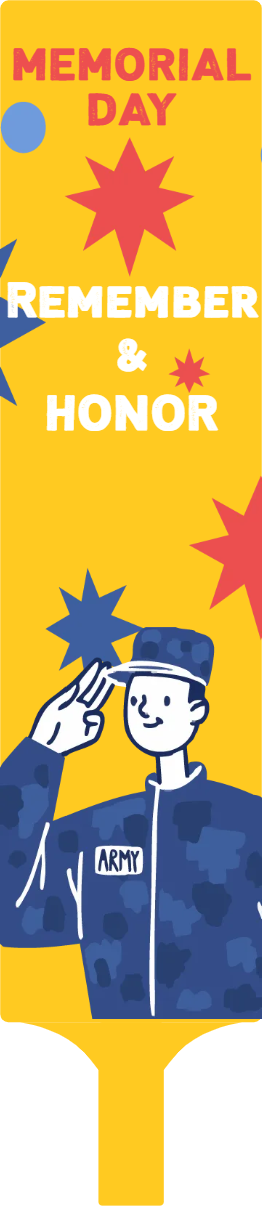 Custom Hand Fans Multiple Sizes Remember & Honor Memorial Day