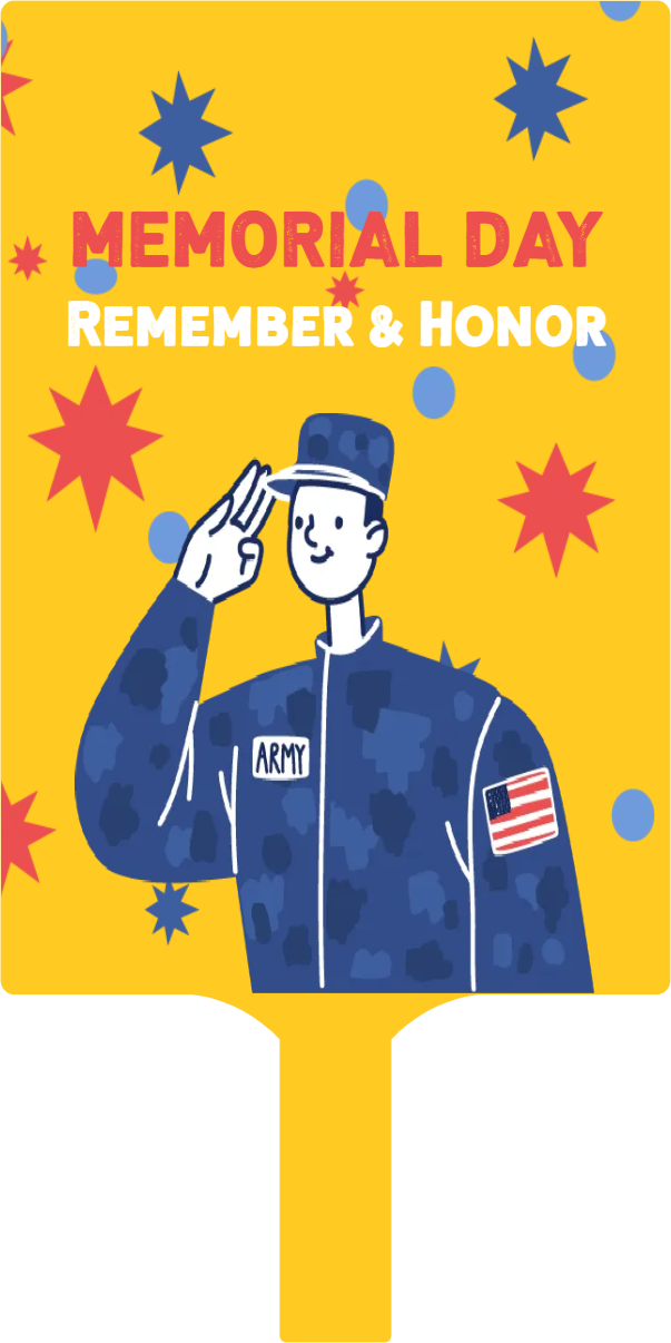 Custom Hand Fans Multiple Sizes Remember & Honor Memorial Day