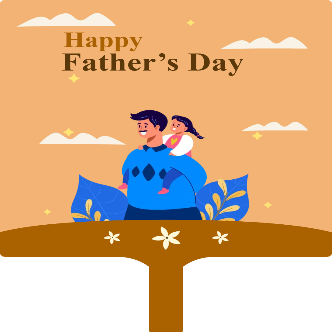Custom Hand Fans Multiple Sizes Happy Father's Day Sign