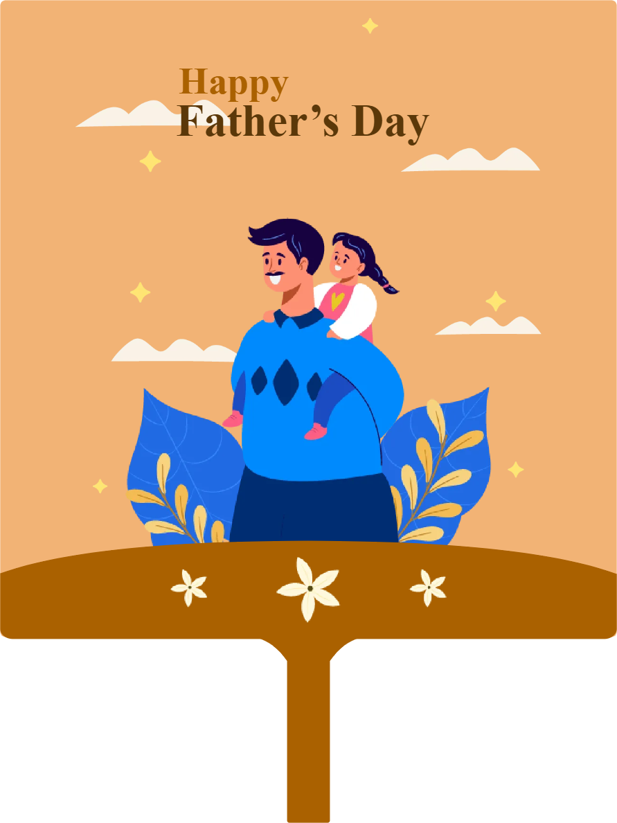 Custom Hand Fans Multiple Sizes Happy Father's Day Sign