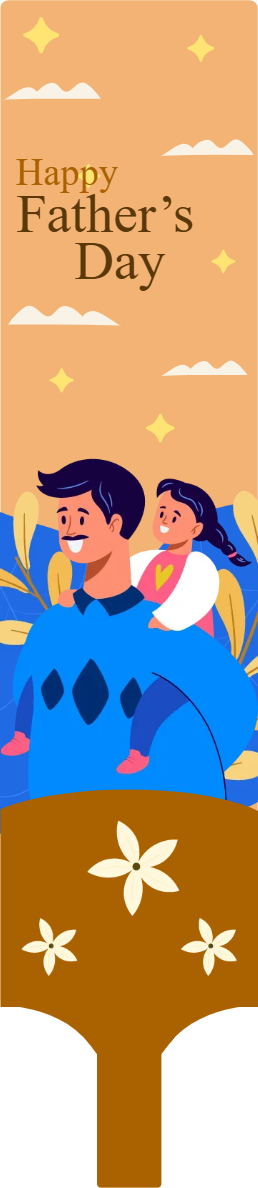 Custom Hand Fans Multiple Sizes Happy Father's Day Sign