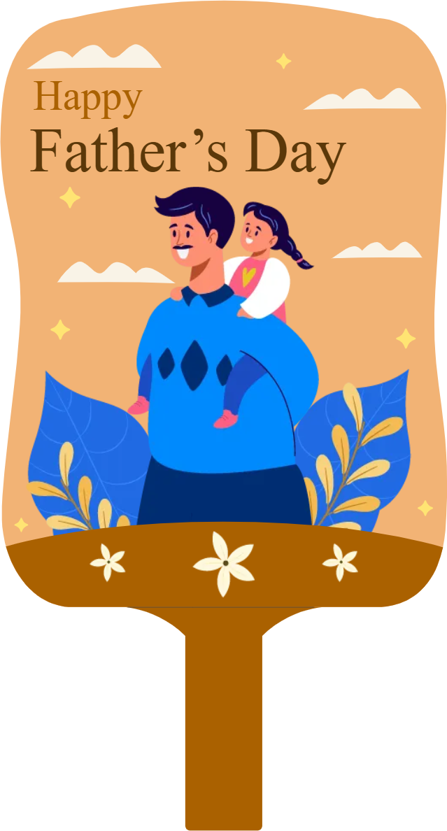 Custom Hand Fans Multiple Sizes Happy Father's Day Sign