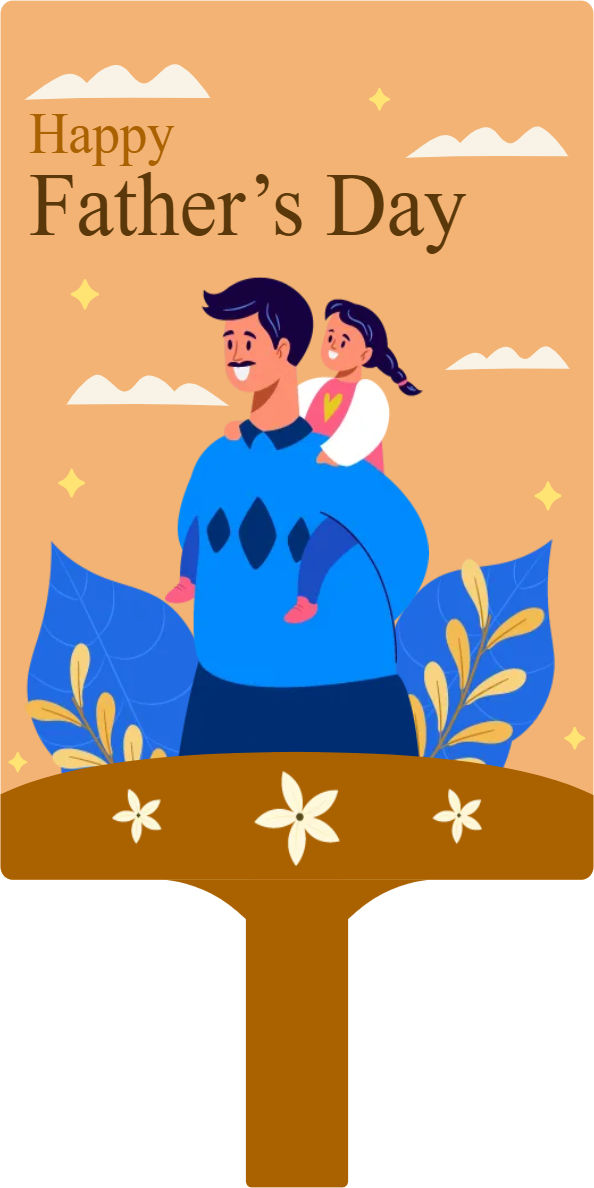 Custom Hand Fans Multiple Sizes Happy Father's Day Sign