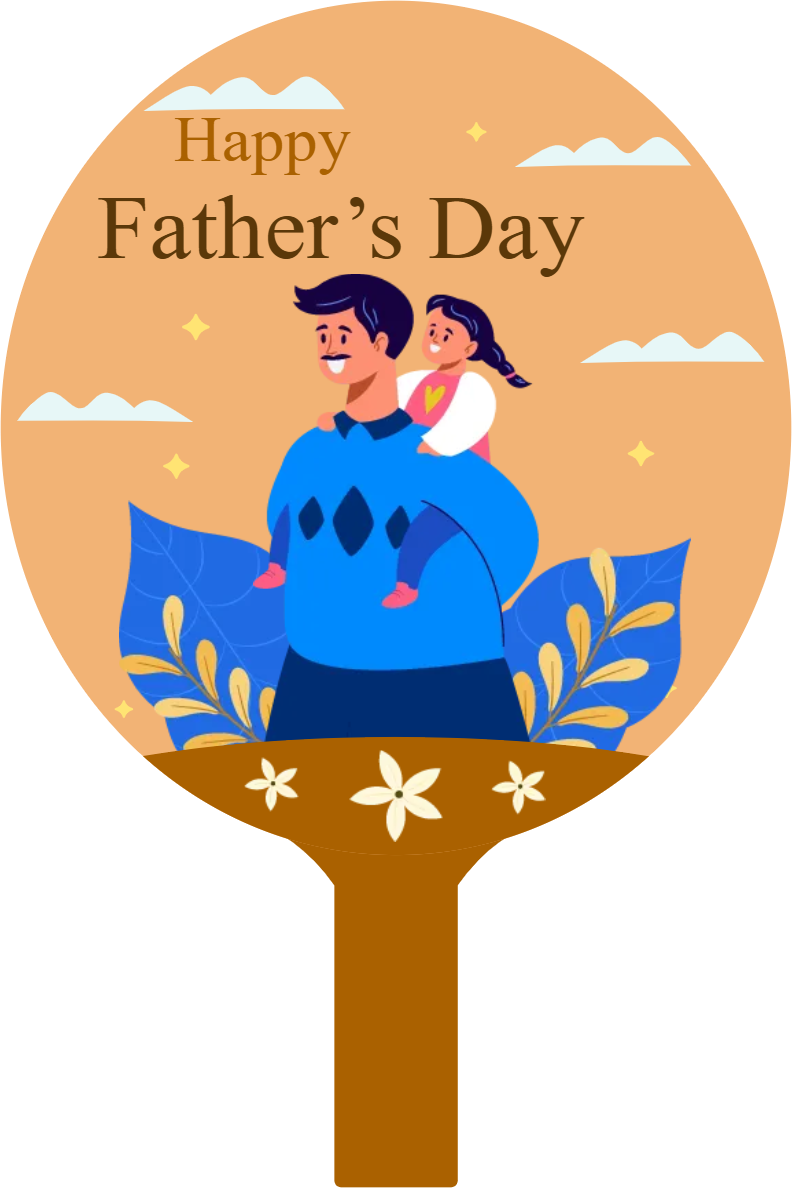 Custom Hand Fans Multiple Sizes Happy Father's Day Sign