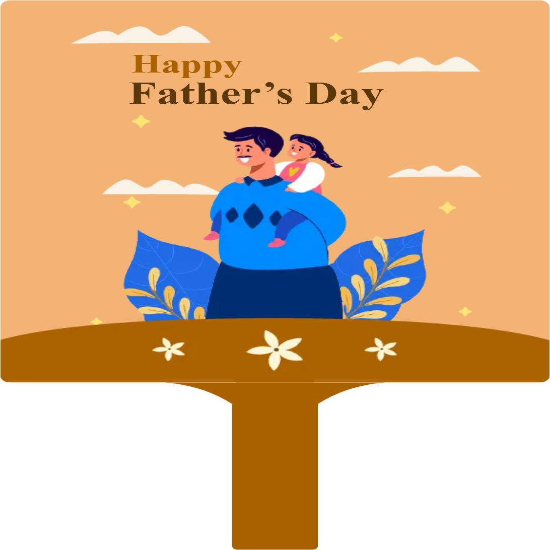 Custom Hand Fans Multiple Sizes Happy Father's Day Sign
