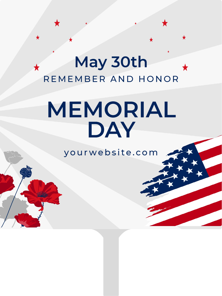 Custom Hand Fans Multiple Sizes Honor Memorial Day Tribute