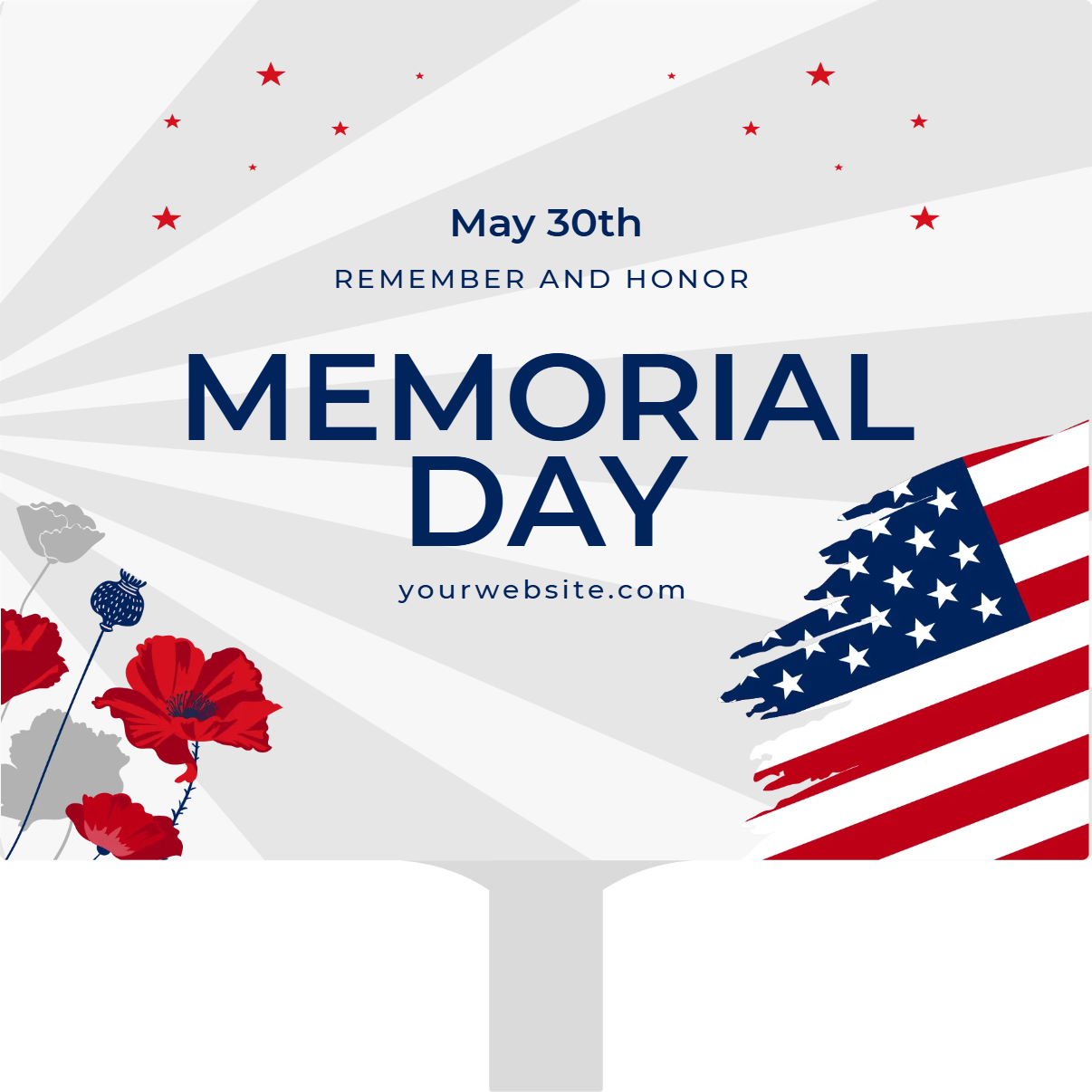 Custom Hand Fans Multiple Sizes Honor Memorial Day Tribute