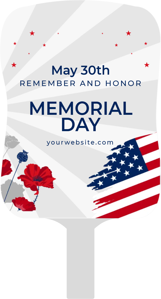 Custom Hand Fans Multiple Sizes Honor Memorial Day Tribute