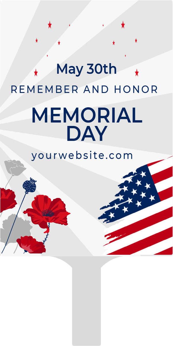 Custom Hand Fans Multiple Sizes Honor Memorial Day Tribute