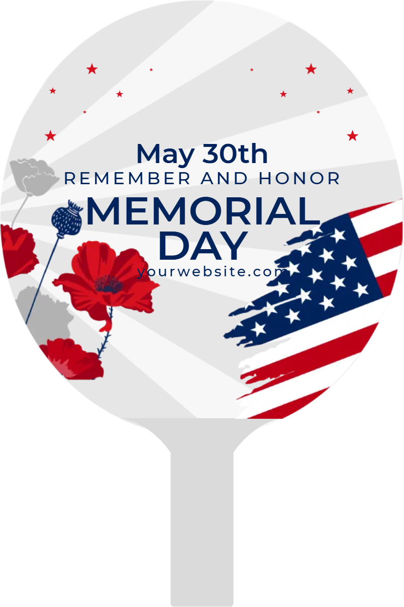 Custom Hand Fans Multiple Sizes Honor Memorial Day Tribute